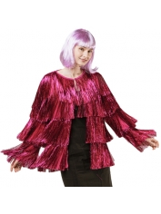 Hot Pink Tinsel Jacket 70s Disco Costumes - 70s Costumes